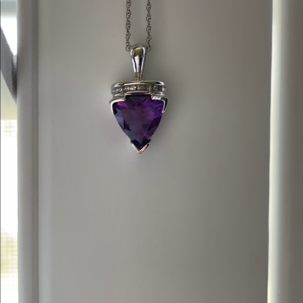 Beautiful purple and sterling silver necklace